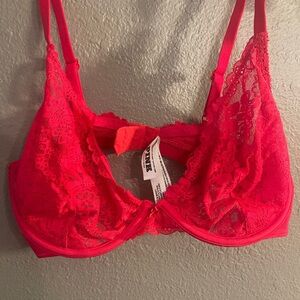 Pink Victoria’s Secret Lacy Red Bra